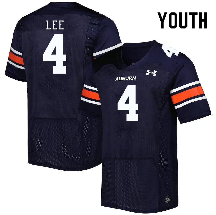 Youth #4 Kayin Lee Auburn Tigers College Football Jerseys Stitched-Navy